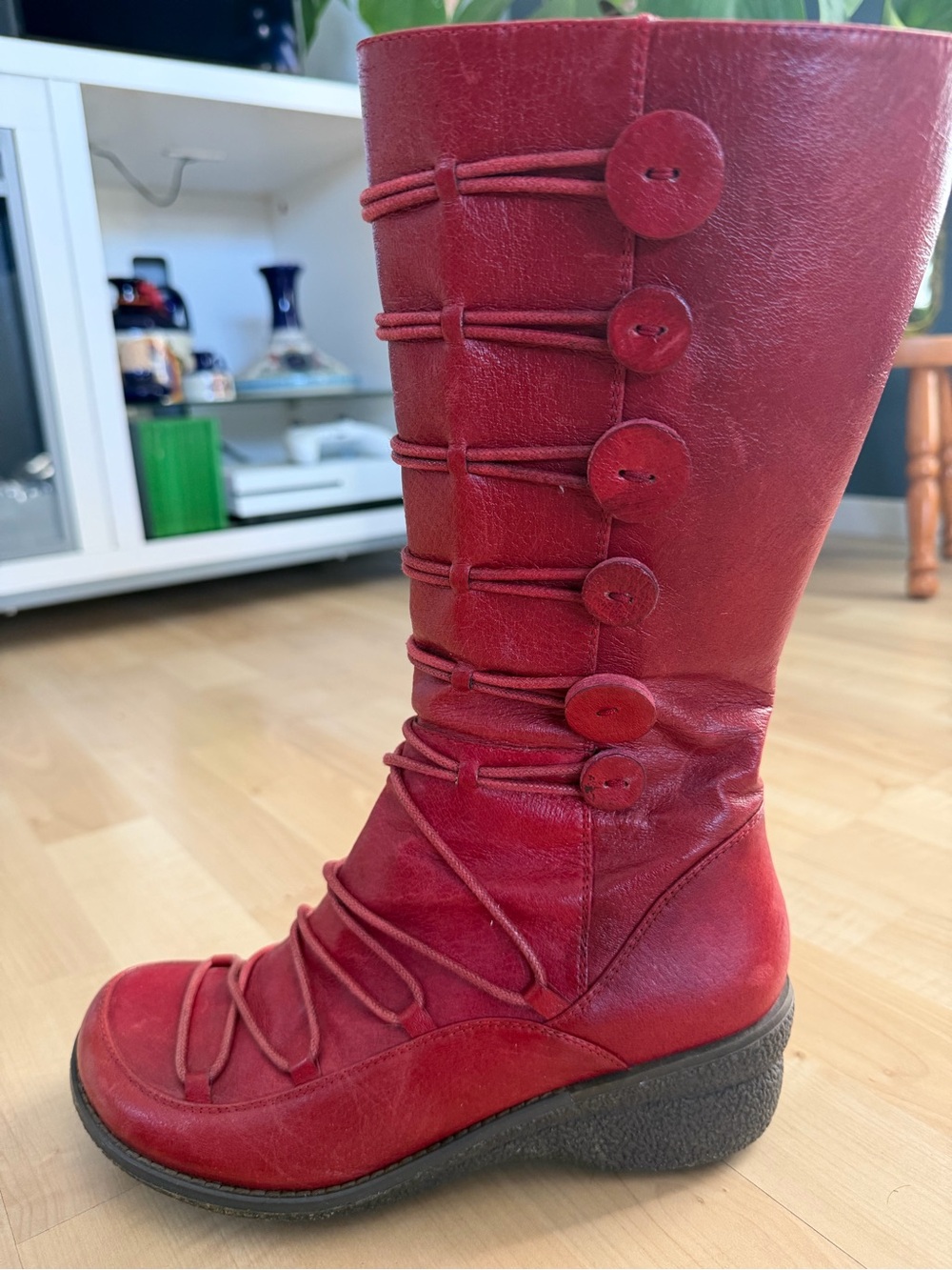 Miz Mooz Owen Red Leather Tall Boots EU 37